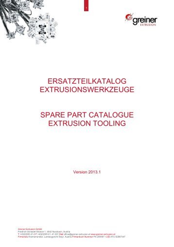 ersatzteilkatalog extrusionswerkzeuge spare part catalogue ...