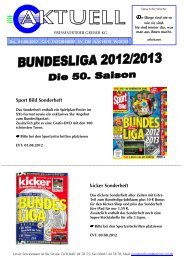 Sport Bild Sonderheft kicker Sonderheft - Pressevertrieb Greiser KG