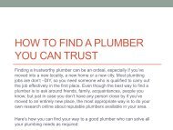 How to Find a Plumber You Can Trust