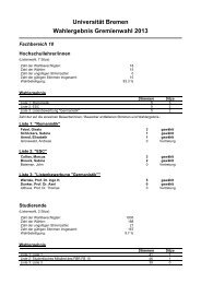 Fachbereich 10 - Gremienwahlen - Universität Bremen