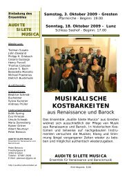 audite silete musica - Gemeinde Gresten-Land