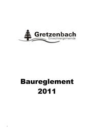 Baureglement 2011 - Gemeinde Gretzenbach