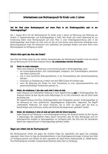 Die Informationen zum Rechtsanspruch auf ... - Stadt Greven