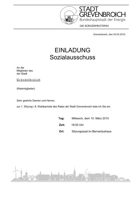 Einladung mit Anlagen (PDF, 1.292 KB) - Stadt Grevenbroich