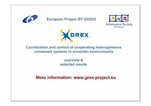 Kalwa, J.: GREX - Coordination and control of ... - Grex Project