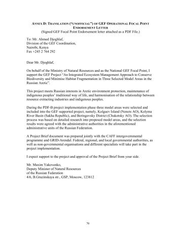 (Signed GEF Focal Point Endorsement letter ... - GRID-Arendal