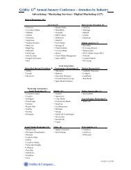 Attendees by Industry - Gridley & Company