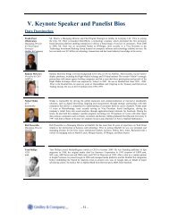 V. Keynote Speaker and Panelist Bios - Gridley & Company