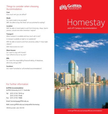 Homestay brochure ( PDF ) - Griffith University