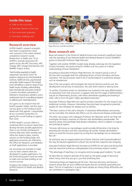 Health Check Issue 15 2007 ( PDF 439k) - Griffith University
