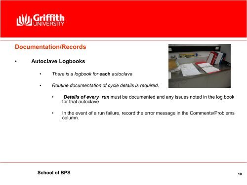 Autoclave Facility Induction ( PDF 1689k) - Griffith University