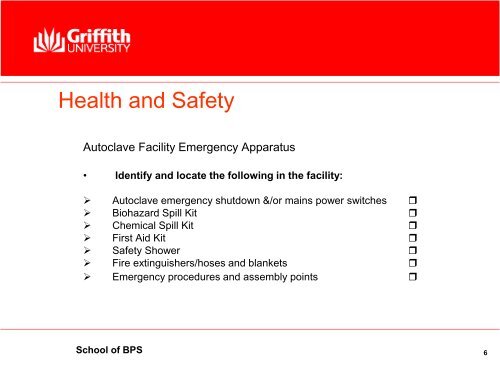 Autoclave Facility Induction ( PDF 1689k) - Griffith University