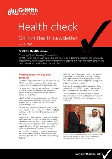 Health Check Issue 17 2008 ( PDF 335k) - Griffith University