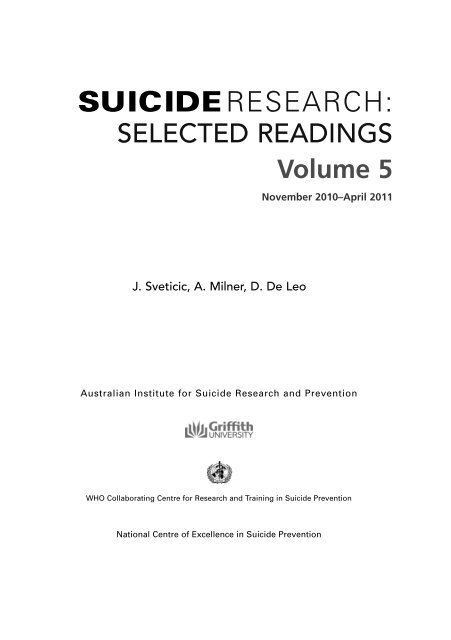 Suicide Research Selected readings