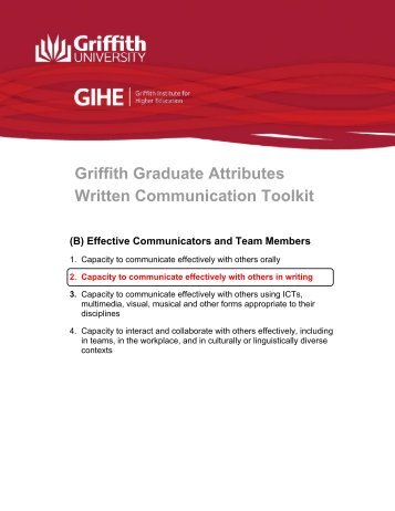 Written Communication Toolkit - Griffith University