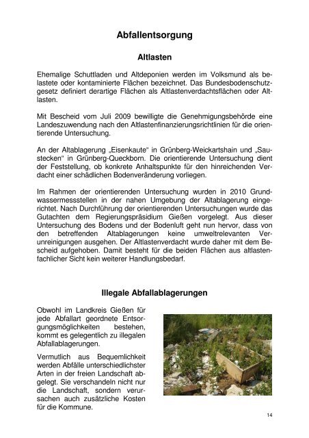 Umweltbericht 2010 - der Stadt Grünberg