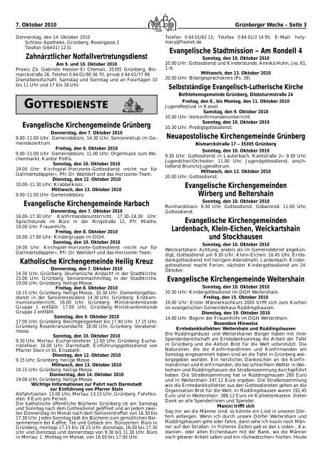 Amtliche Bekanntmachungen Amtliche ... - Grünberg