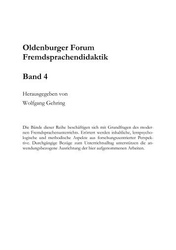 Oldenburger Forum Fremdsprachendidaktik Band 4