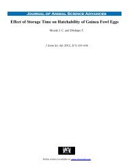 Effect of Storage Time on Hatchability of Guinea Fowl Eggs