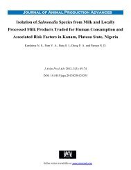 Isolation of Salmonella Species from Milk and Locally ... - Grjournals