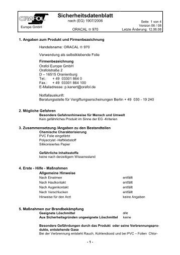 Sicherheitsdatenblatt