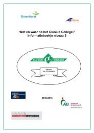 Wat en waar na het Clusiuscollege - Groen Kennisnet