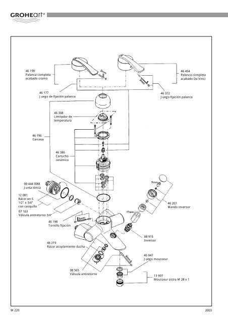 2003 M 220 00 444 00M Junta tórica 07 163 Válvula ... - Grohe