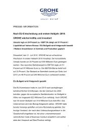 GROHE wächst kräftig und investiert - Grohe Deutschland Vertriebs ...