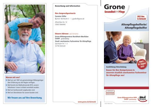 Altenpflegehelferin/ Altenpflegehelfer - Stiftung Grone-Schule