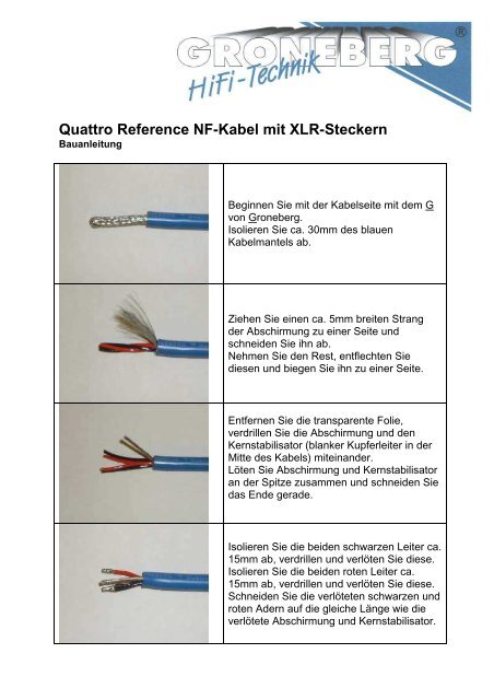 NF-Kabel mit Neutrik XLR Steckern - GRONEBERG HiFi-Technik