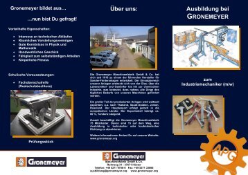Über uns: Ausbildung bei - Gronemeyer Maschinenfabrik GmbH & Co.