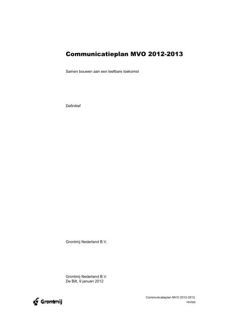 3.C.2 Communicatieplan MVO 2012-2013 - Grontmij