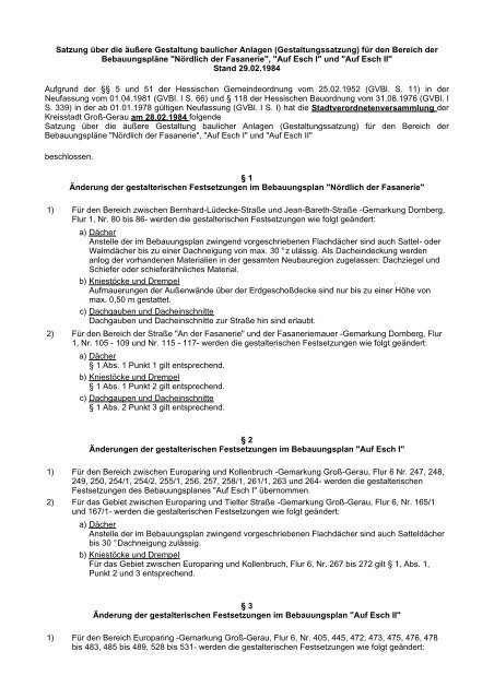 Aktuelle Satzung als PDF - Datei - Groß-Gerau