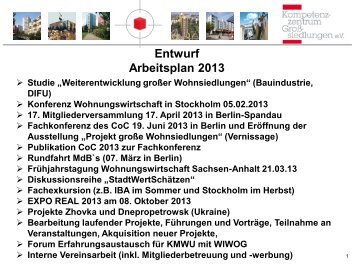 Entwurf Arbeitsplan 2013