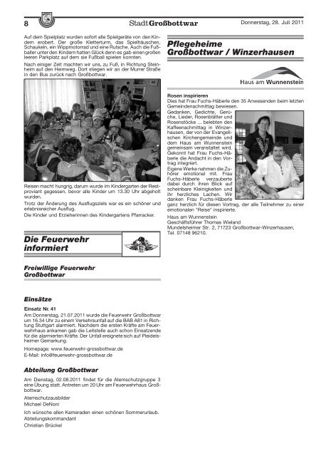 Publ grossbottwar Issue kw30 Page 1 - Gemeinde Großbottwar