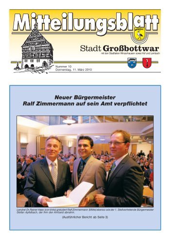 Neuer Bürgermeister Ralf Zimmermann auf sein Amt verpflichtet