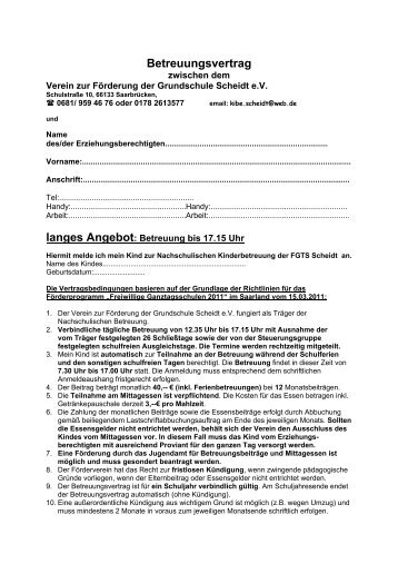 Betreuungsvertrag - Typo3 LPM Saarland