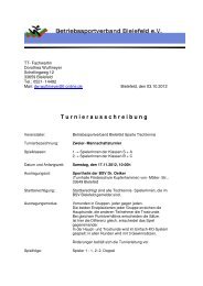 T u r n i e r a u s s c h r e i b u n g - Betriebssportverband Bielefeld ev