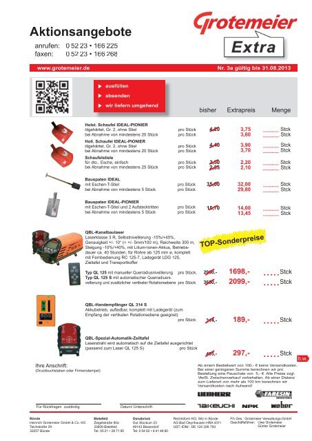 Angebots-/Bestellformular anzeigen / herunterladen - Grotemeier ...