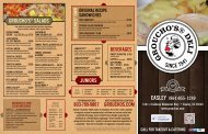 Menu - Groucho's