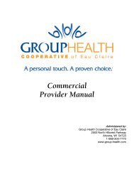 Commercial Provider Manual - Group Health Cooperative