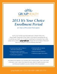 2013 Open Enrollment Materials - Group Health Cooperative of Eau ...