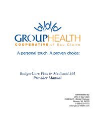BadgerCare Plus & Medicaid SSI Provider Manual - Group Health ...