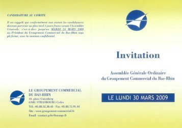 Invitation - Groupement Commercial du Bas-Rhin