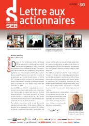 Lettre aux actionnaires n°30 - Groupe SEB