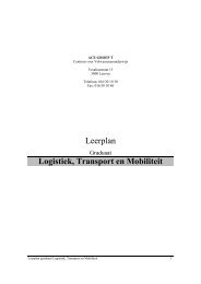 Leerplan Logistiek, Transport en Mobiliteit - Groep T