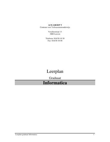 Leerplan Informatica - Groep T