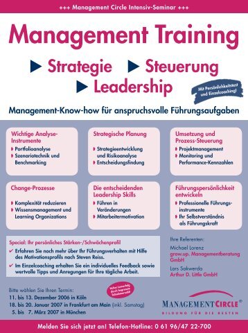 Management Training 2007 - Grow.up. Managementberatung GmbH
