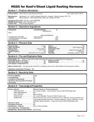 MSDS for Root'n'Shoot Liquid Rooting Hormone - Direct Solutions