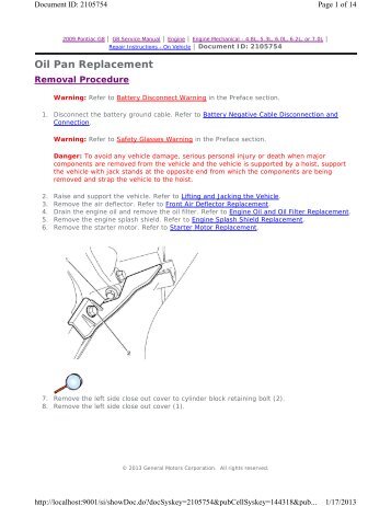 Oil Pan Replacement - GRRRR8.net